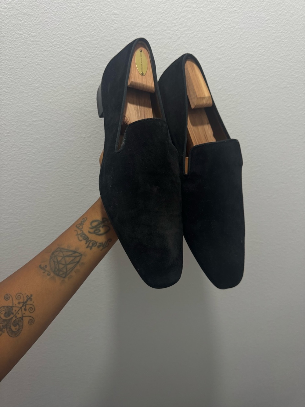 Christian Louboutin Black Suede Slip-On Loafers men’s size 46